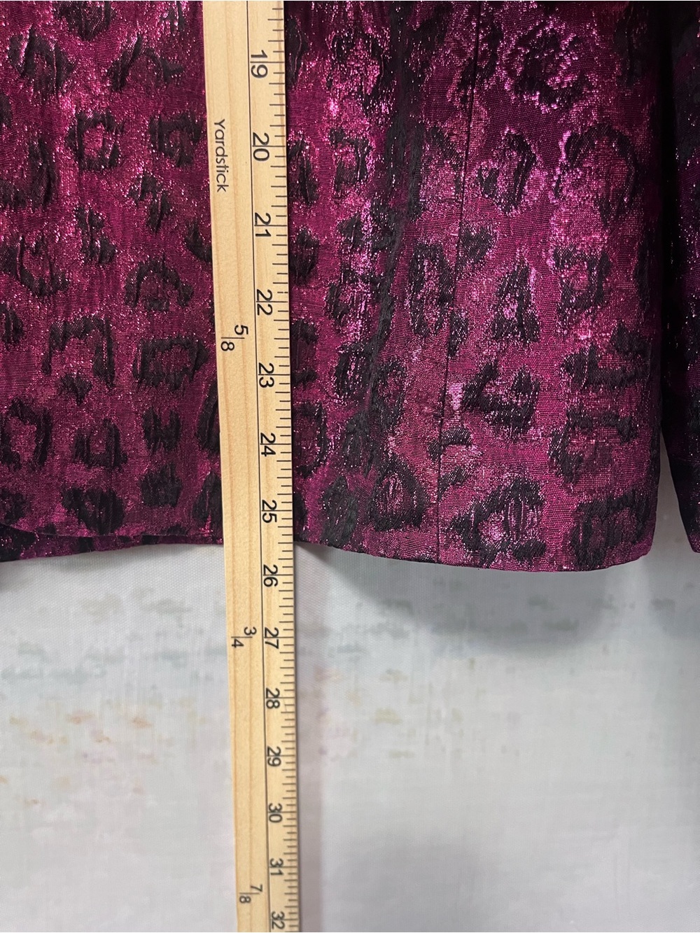 Tanya Taylor Analiese Blazer Metallic Fuchsia Burgundy Pink Leopard Print Size 4 - Picture 13 of 16